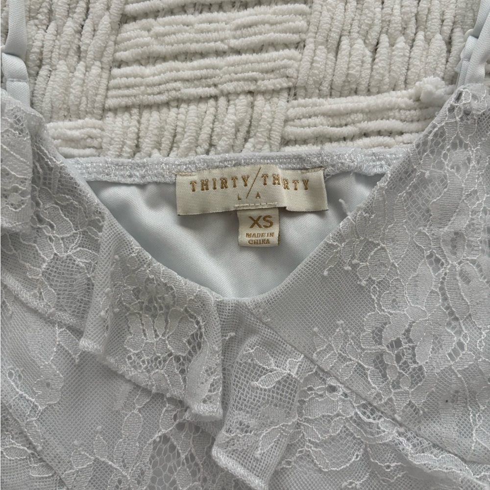 white Lace Ruffle tank top - Picture 3 of 4